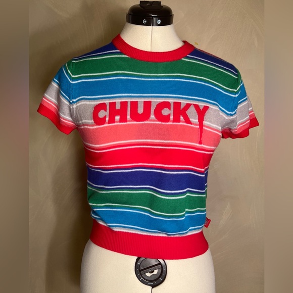 Universal Studios Halloween Horror Nights Chucky Striped Women’s Sweater|Sz:XS - Picture 1 of 13